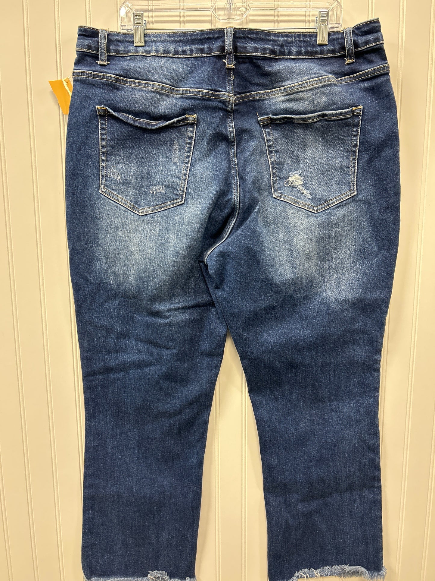 Jeans Straight By Zenana Outfitters In Blue Denim, Size:16
