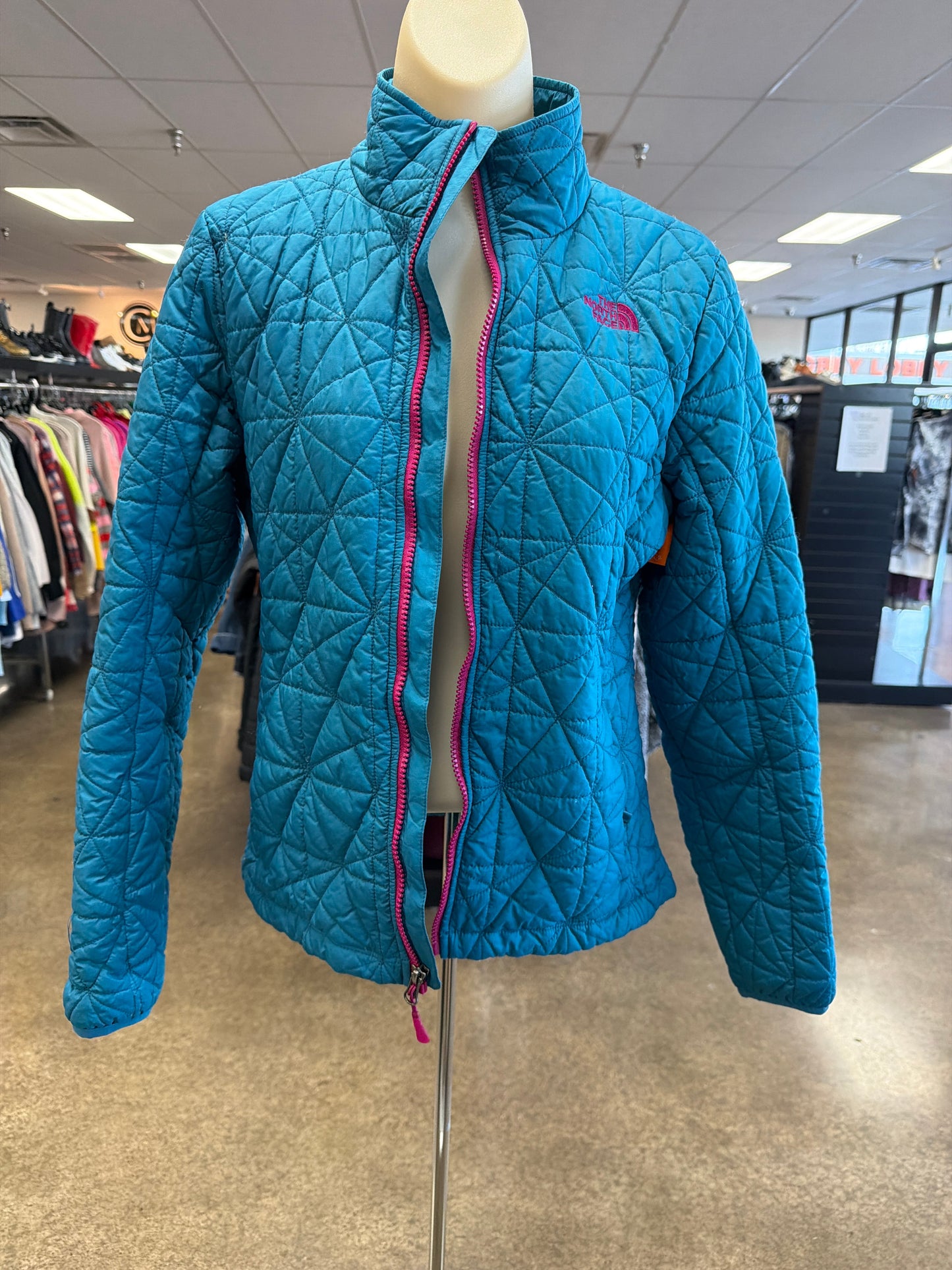 Jacket Puffer & Quilted By The North Face In Teal, Size:M