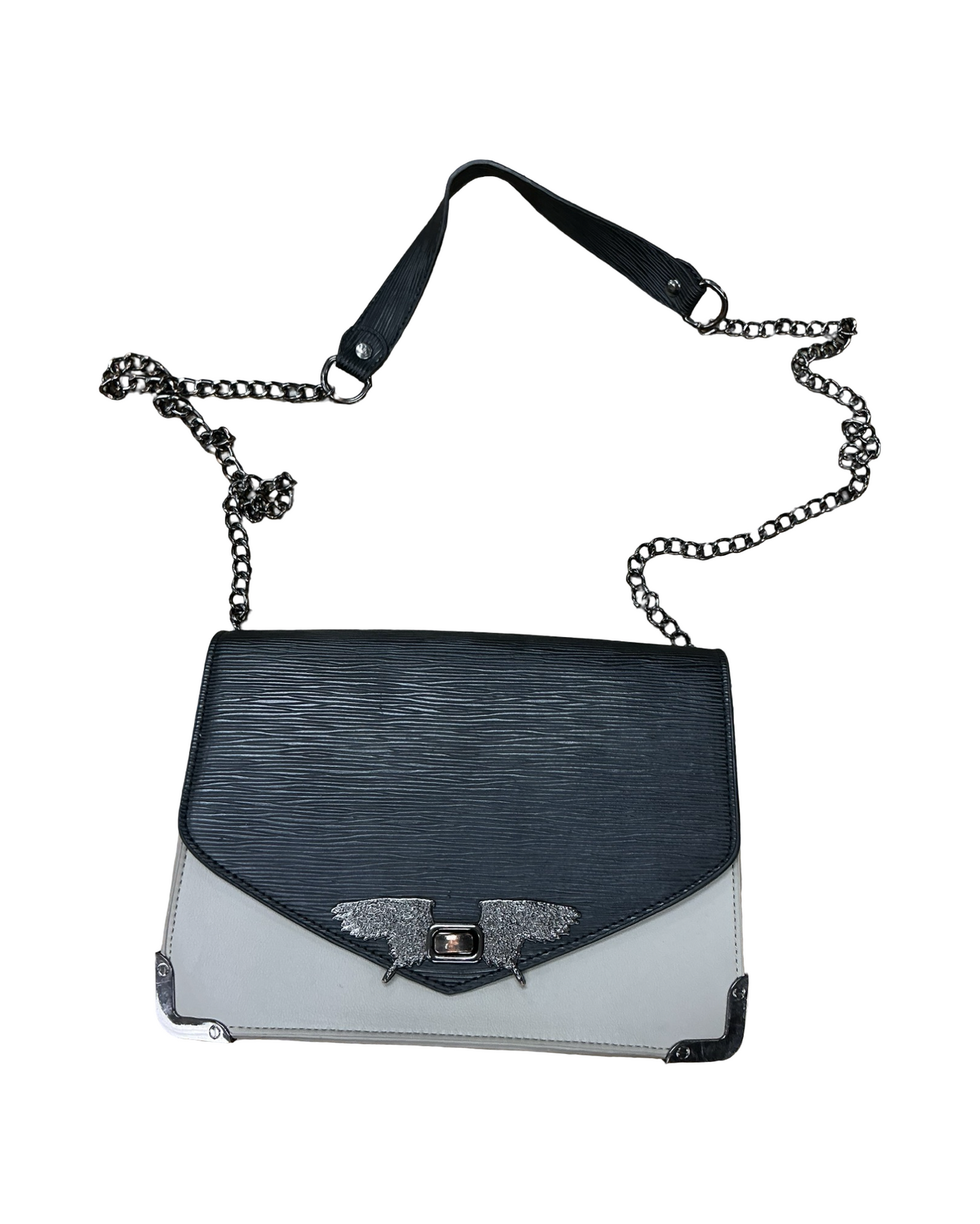 Handbag By Loungefly In Black & Grey, Size:Medium
