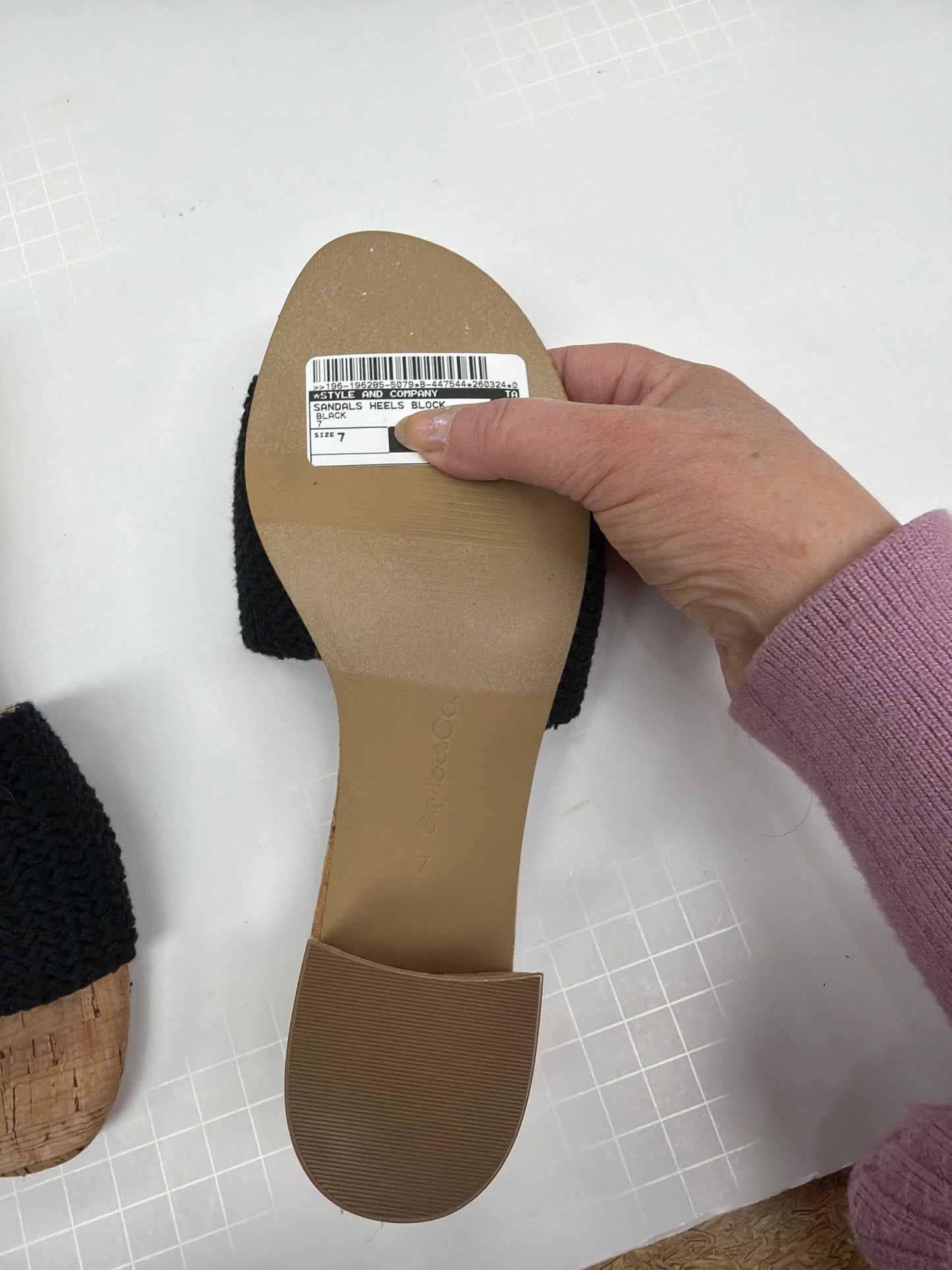 Sandals Heels Block By Style And Company In Black, Size:7