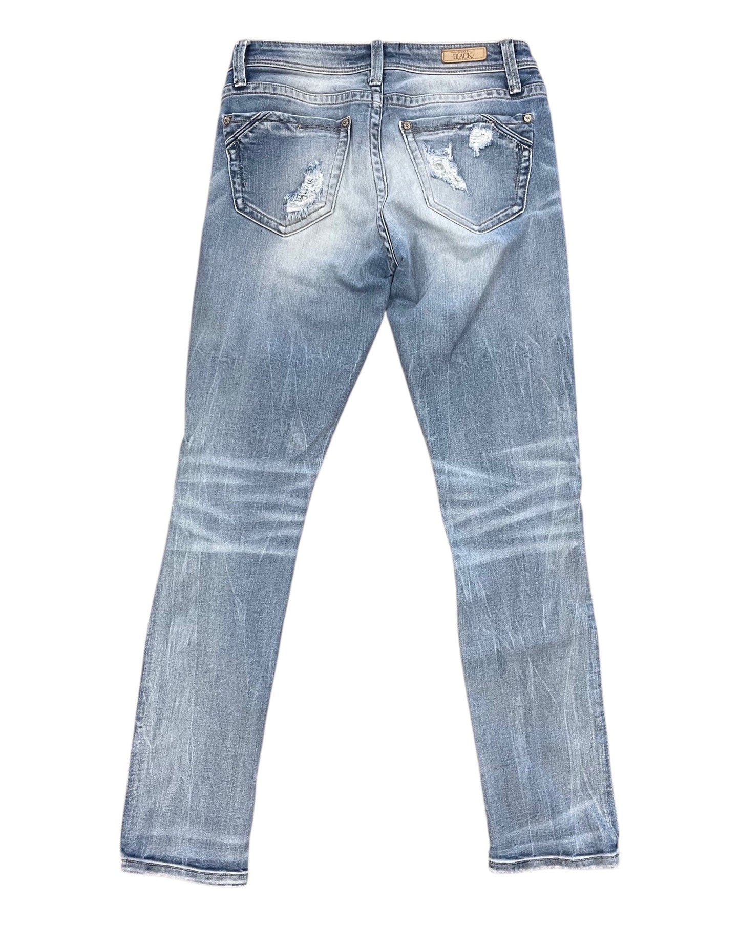 Jeans Skinny By Buckle Black In Blue Denim, Size:2