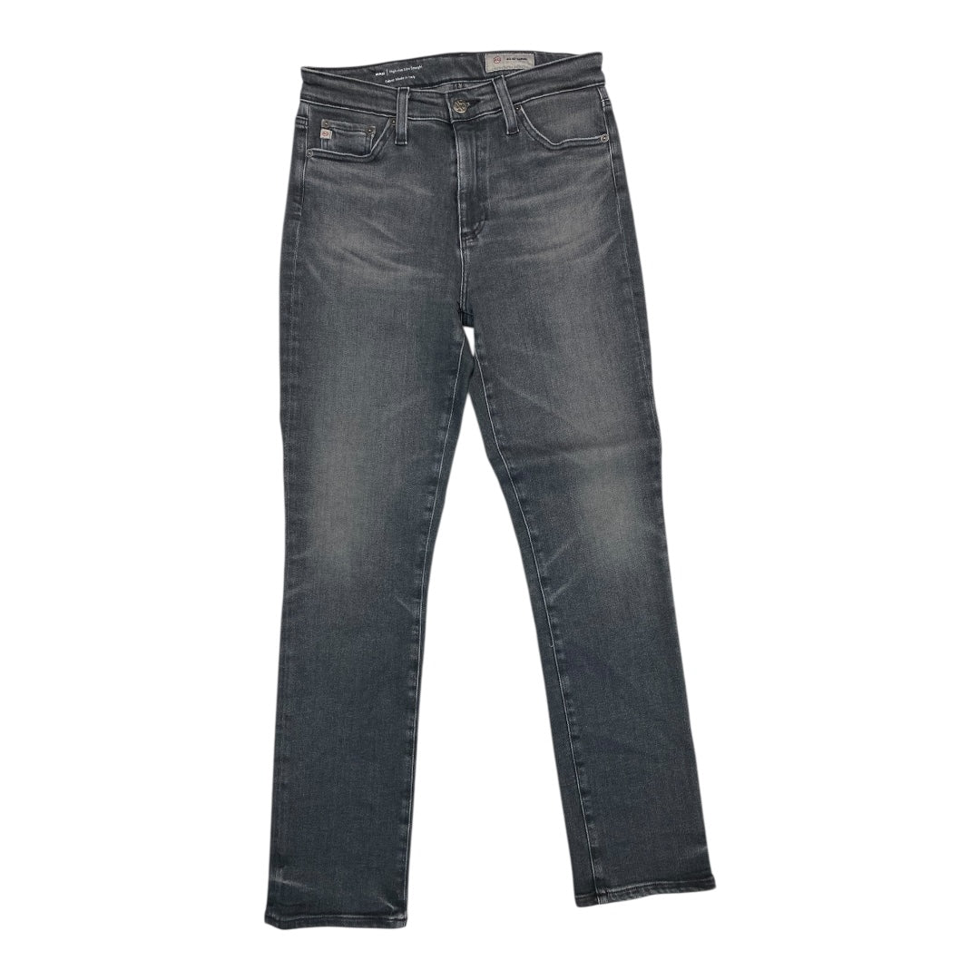 Jeans Straight By Ag Jeans In Black Denim, Size:4