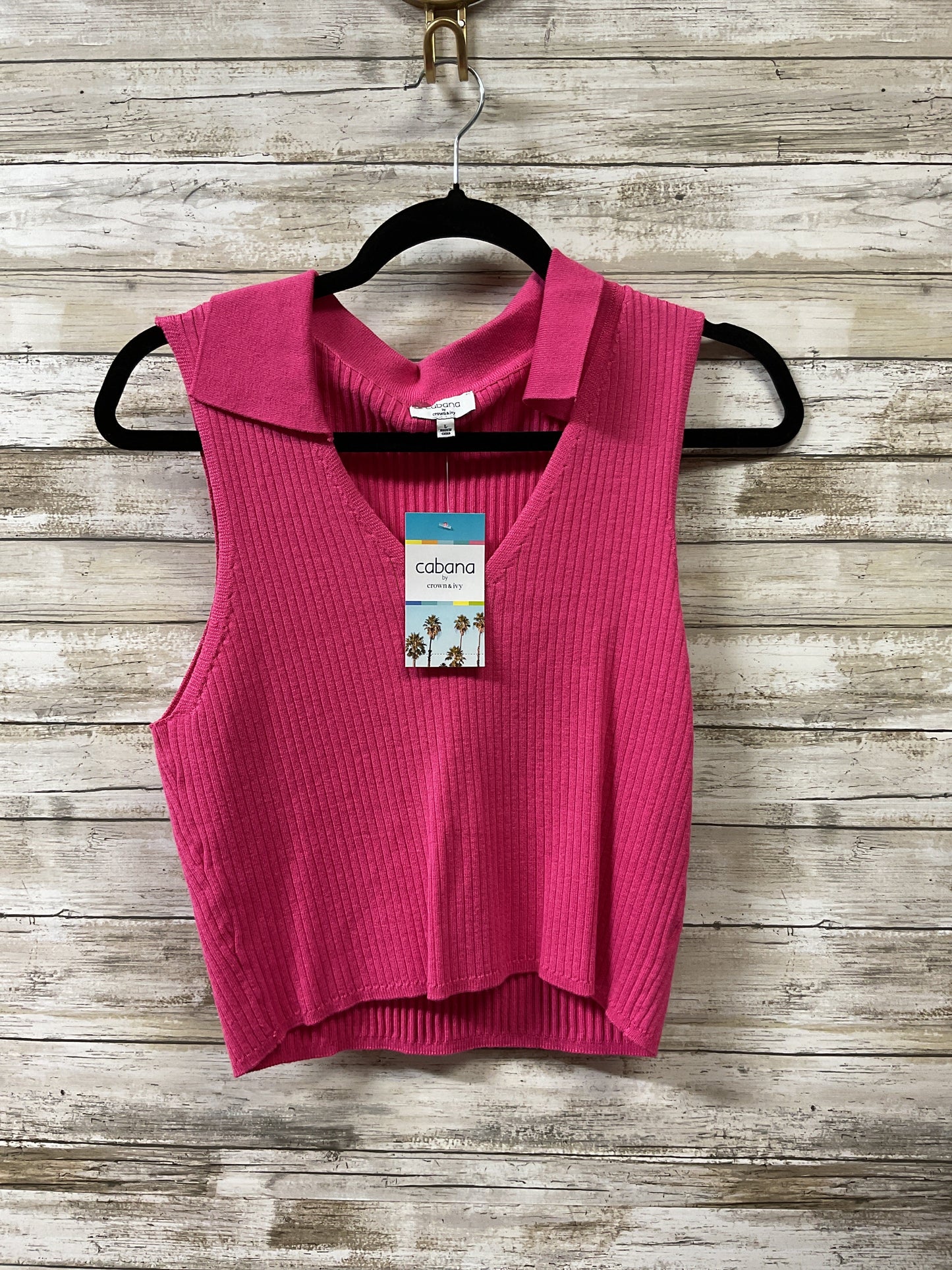 Top Sleeveless By Crown And Ivy In Pink, Size:L