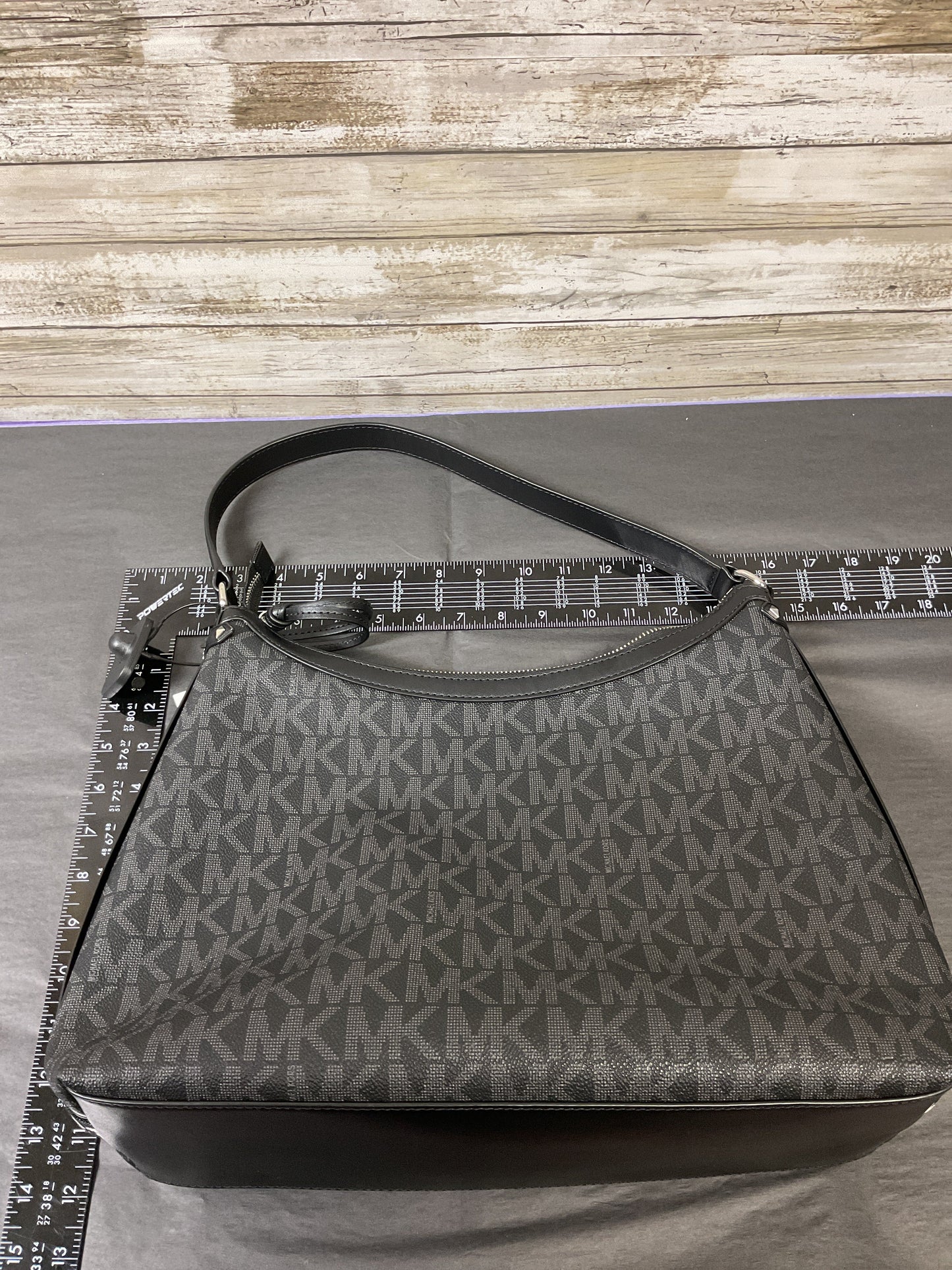 Handbag Designer By Michael Kors In Black & Grey, Size:Large