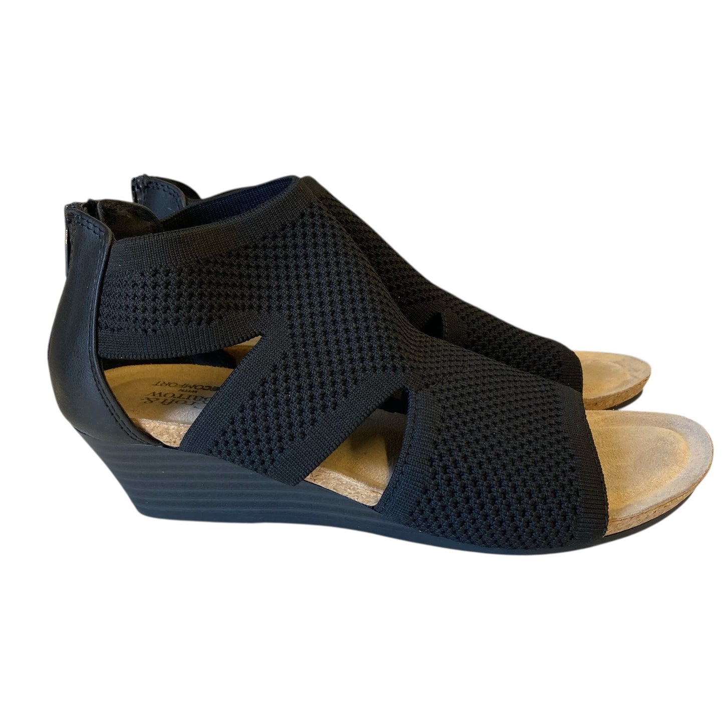 Sandals Heels Wedge By Croft And Barrow In Black, Size:8.5