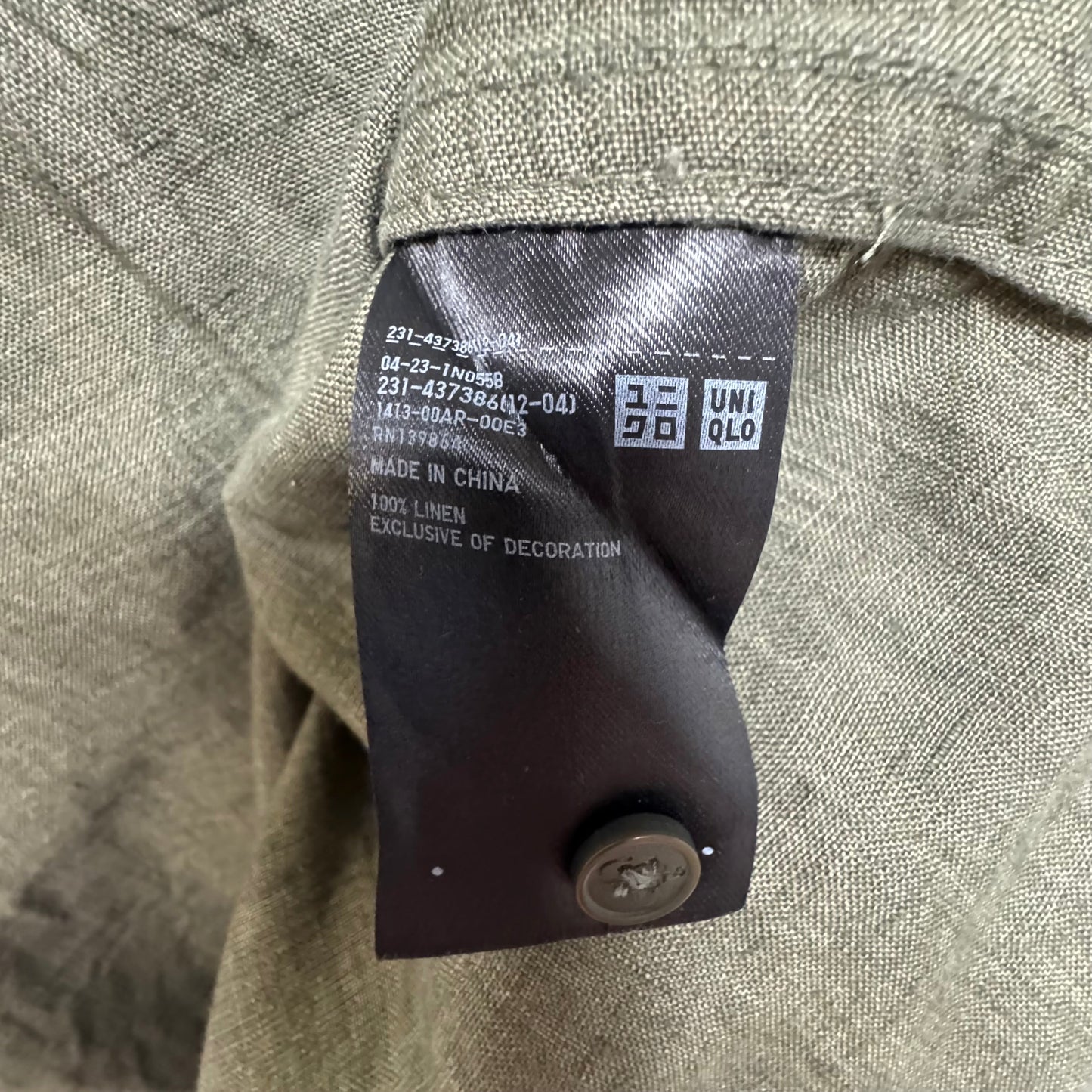 Linen Top Sleeveless By jw anderson By Uniqlo In Green, Size: S