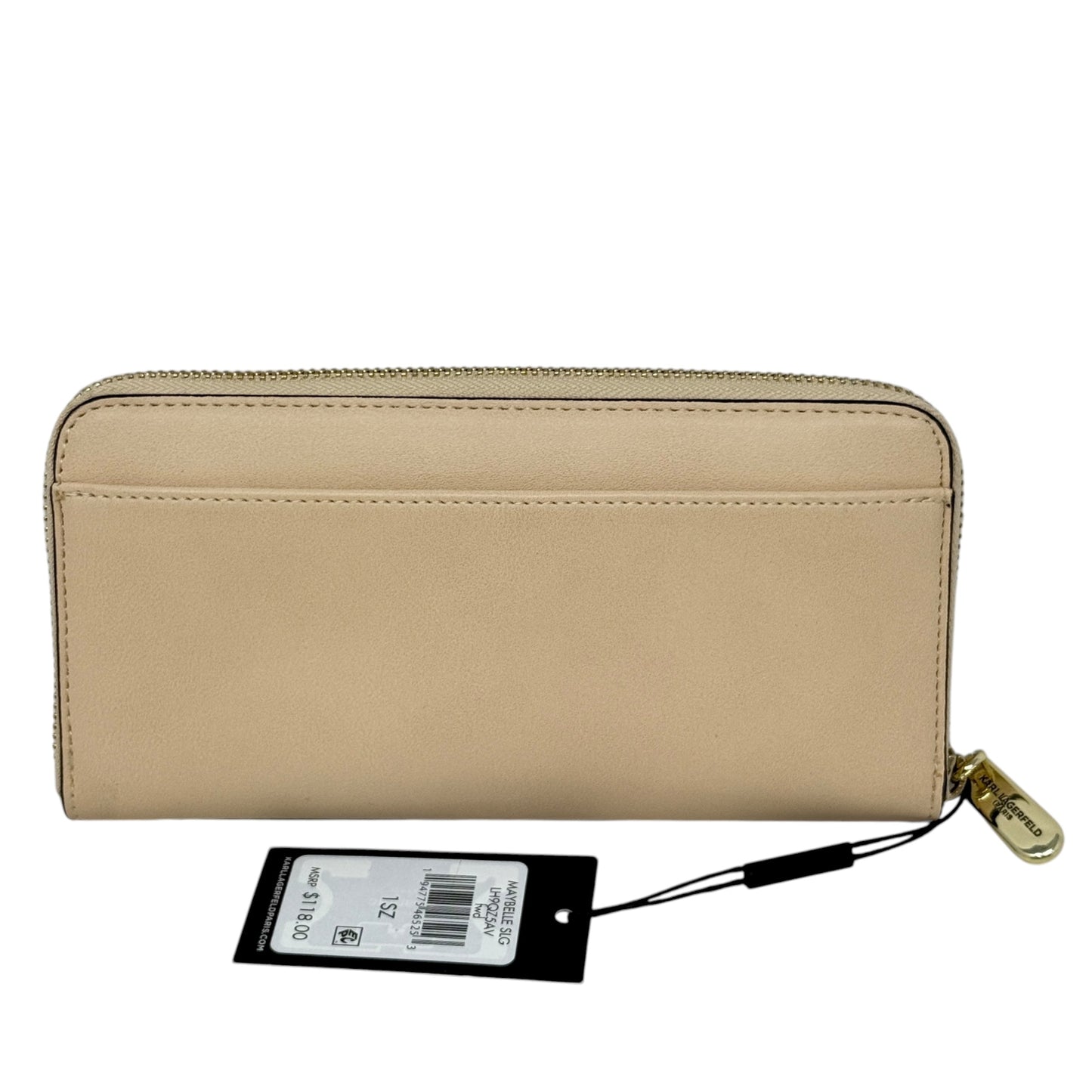 Peeking Karl Maybelle Continental Zip Around Wallet Designer By Karl Lagerfeld, Size: Large