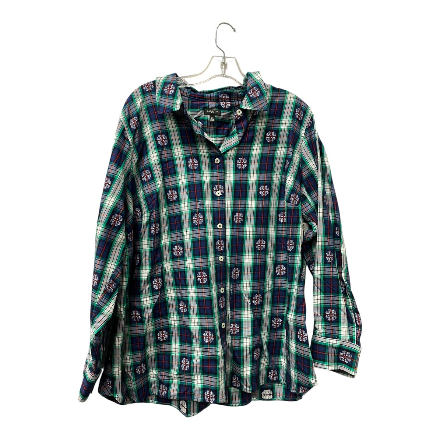 Top Ls By Talbots In Blue & Green, Size:2X