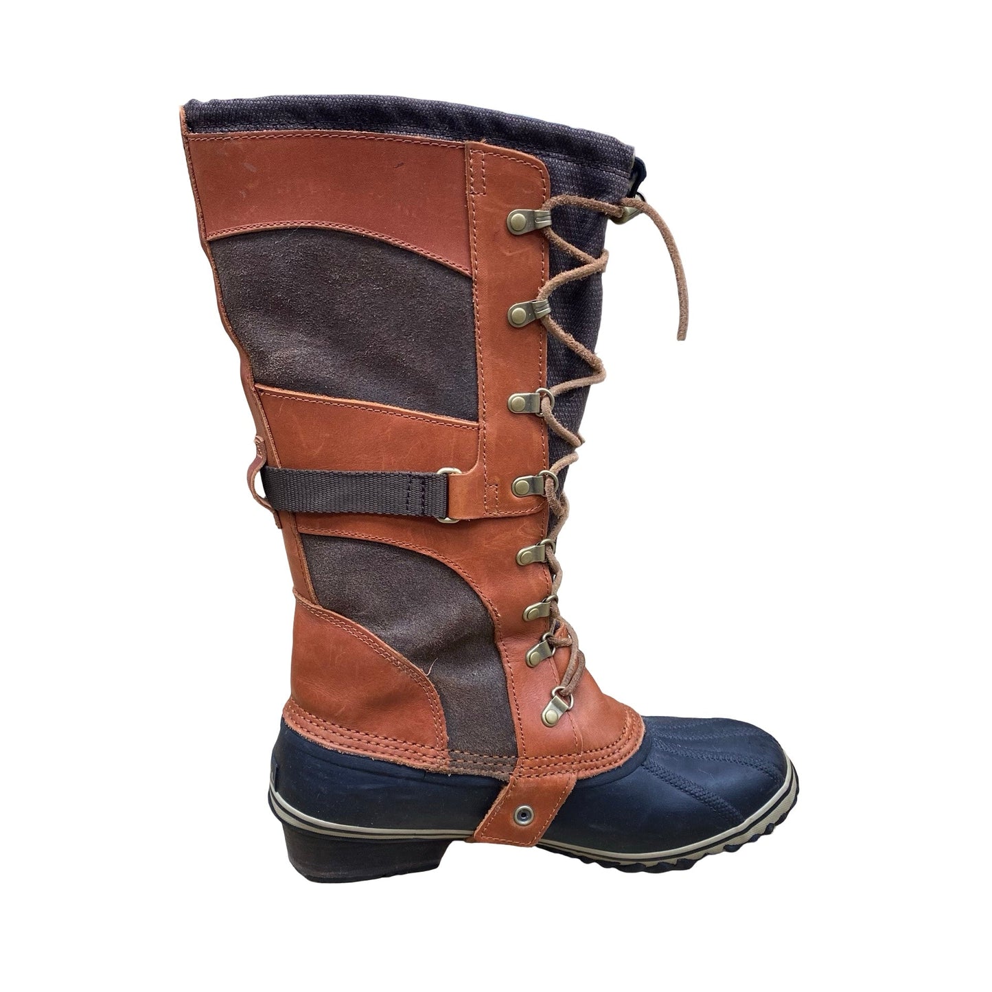 Boots Designer By Sorel In Black & Brown, Size:10.5