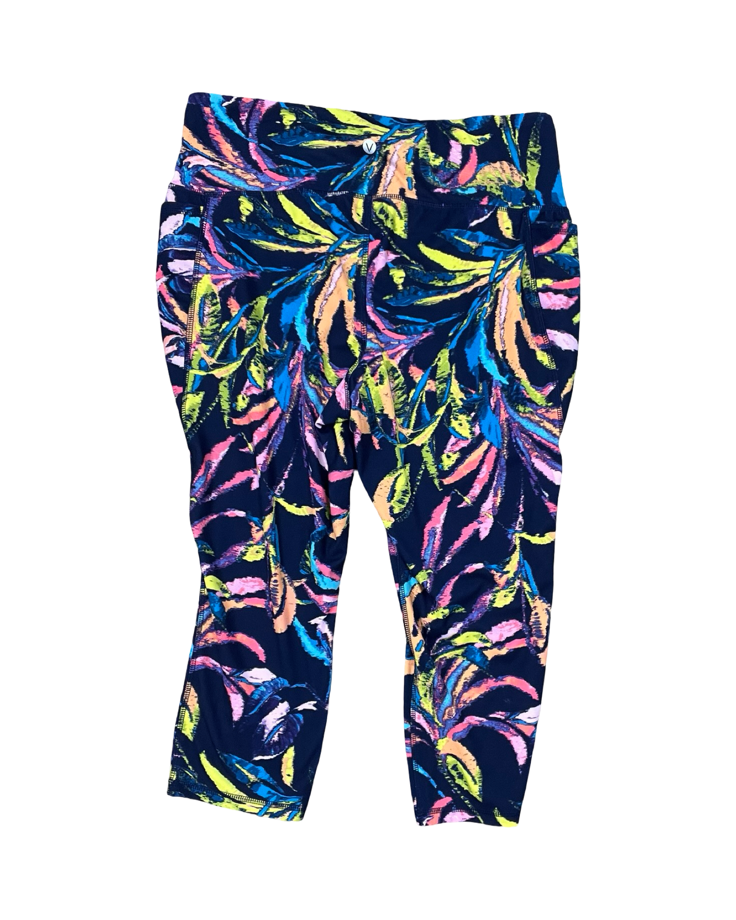 Athletic Leggings Capris By Livi Active In Multi, Size:2X
