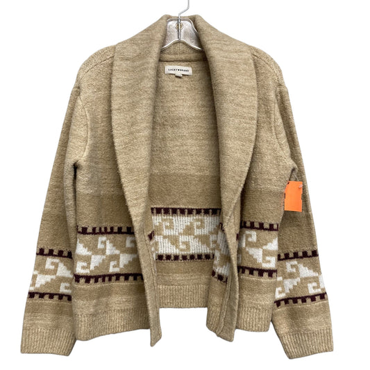 Sweater Cardigan By Lucky Brand In Tan, Size:S