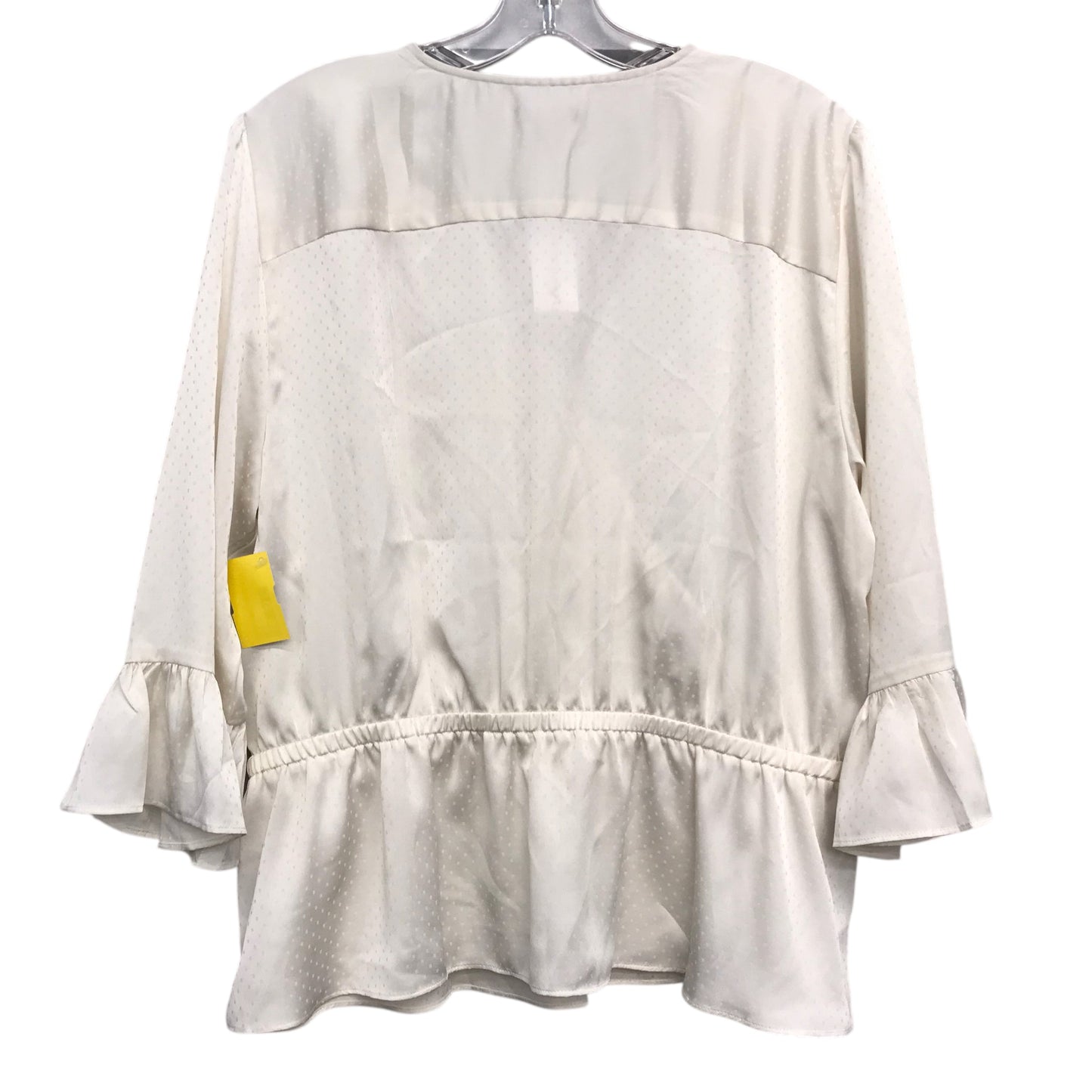 Blouse Ls By Ann Taylor In Ivory, Size:Xl