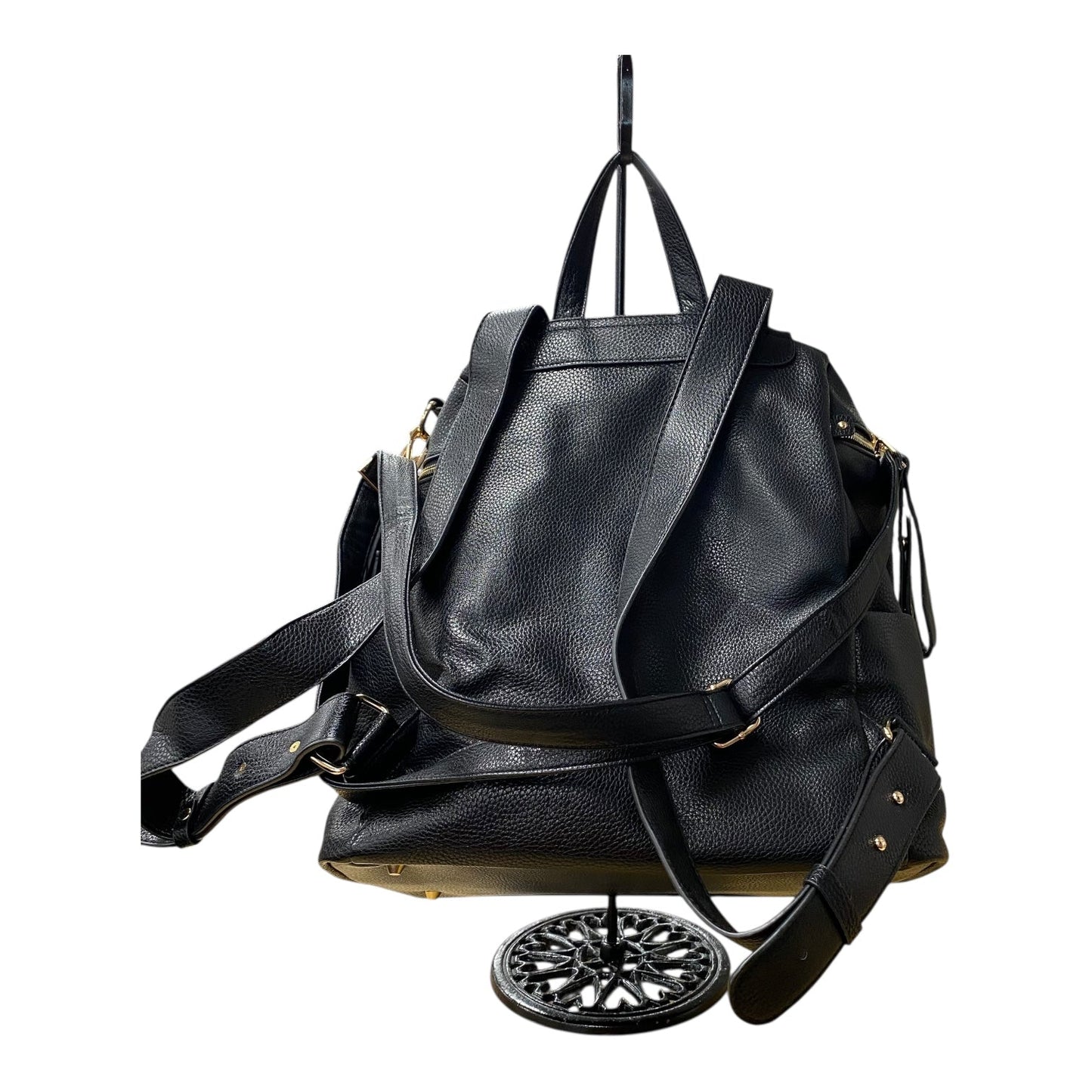 Diaper Bag Leather By Cmc In Black, Size:Large