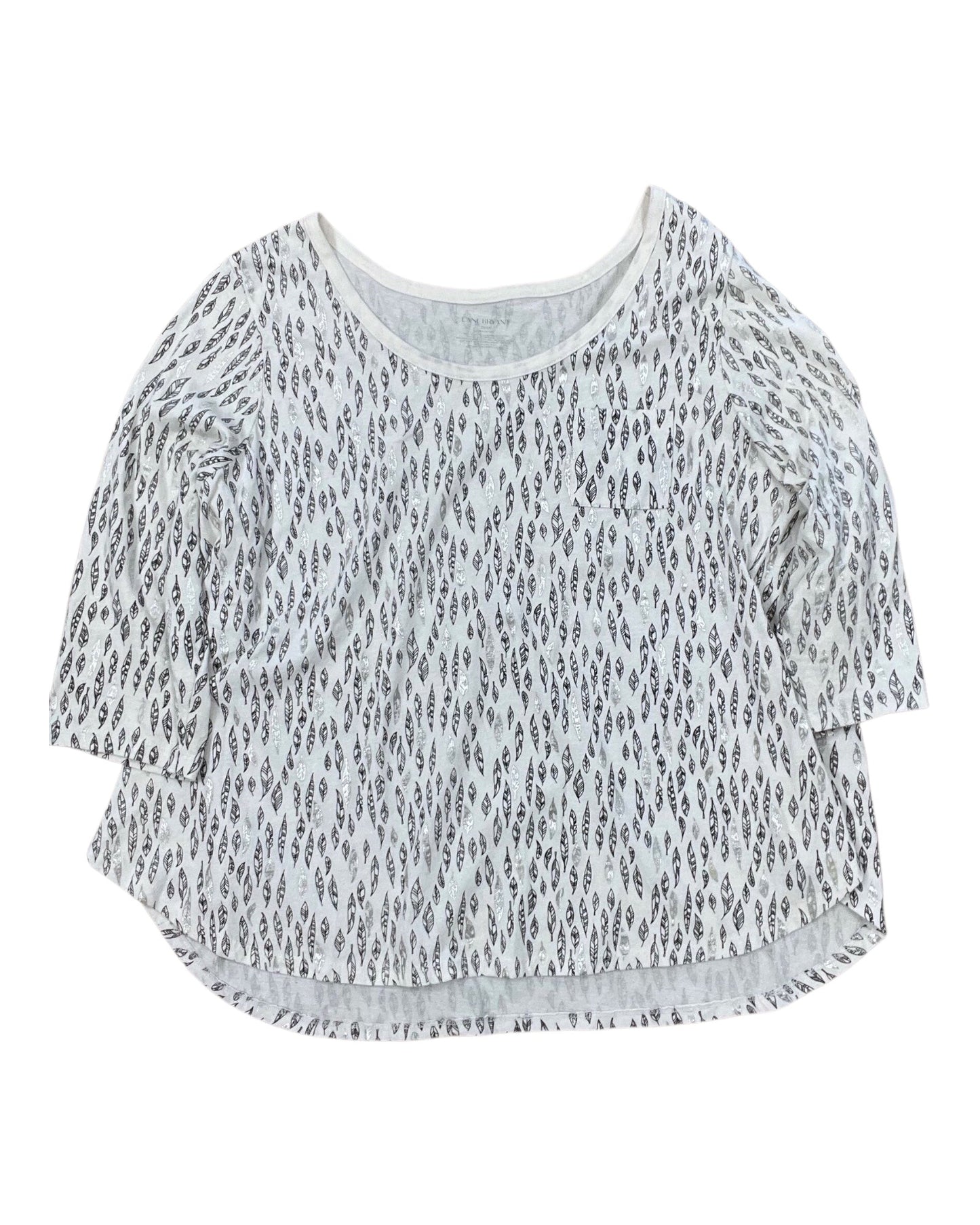 Top 3/4 Sleeve By Lane Bryant In White, Size:3X