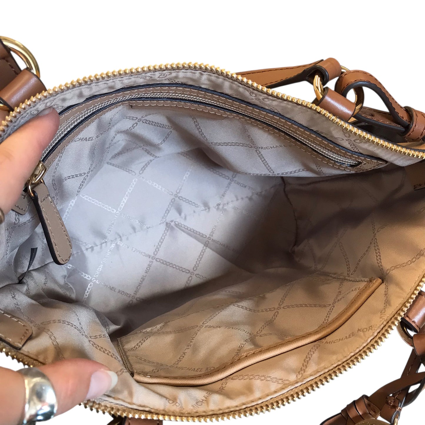 Handbag Designer By Michael Kors In Tan, Size:Medium