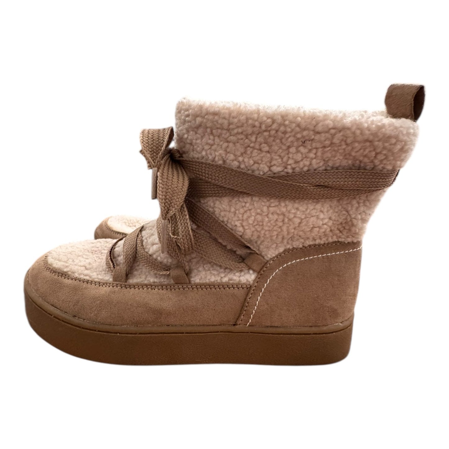 Boots Ankle Flats By Universal Thread In Cream & Tan, Size:7.5