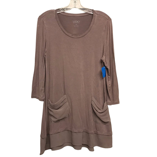 Top Ls By Logo In Grey, Size:M