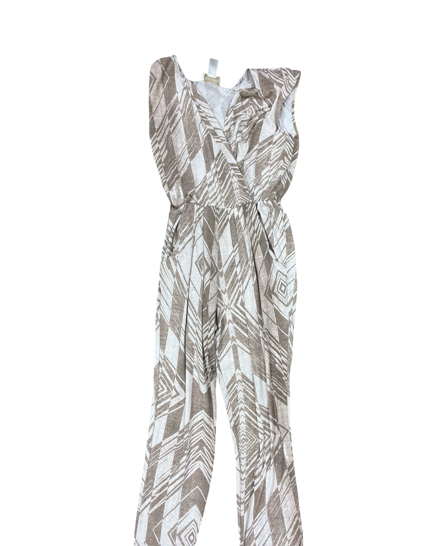 Jumpsuit By Corey Lynn Calter In Tan & White, Size:M