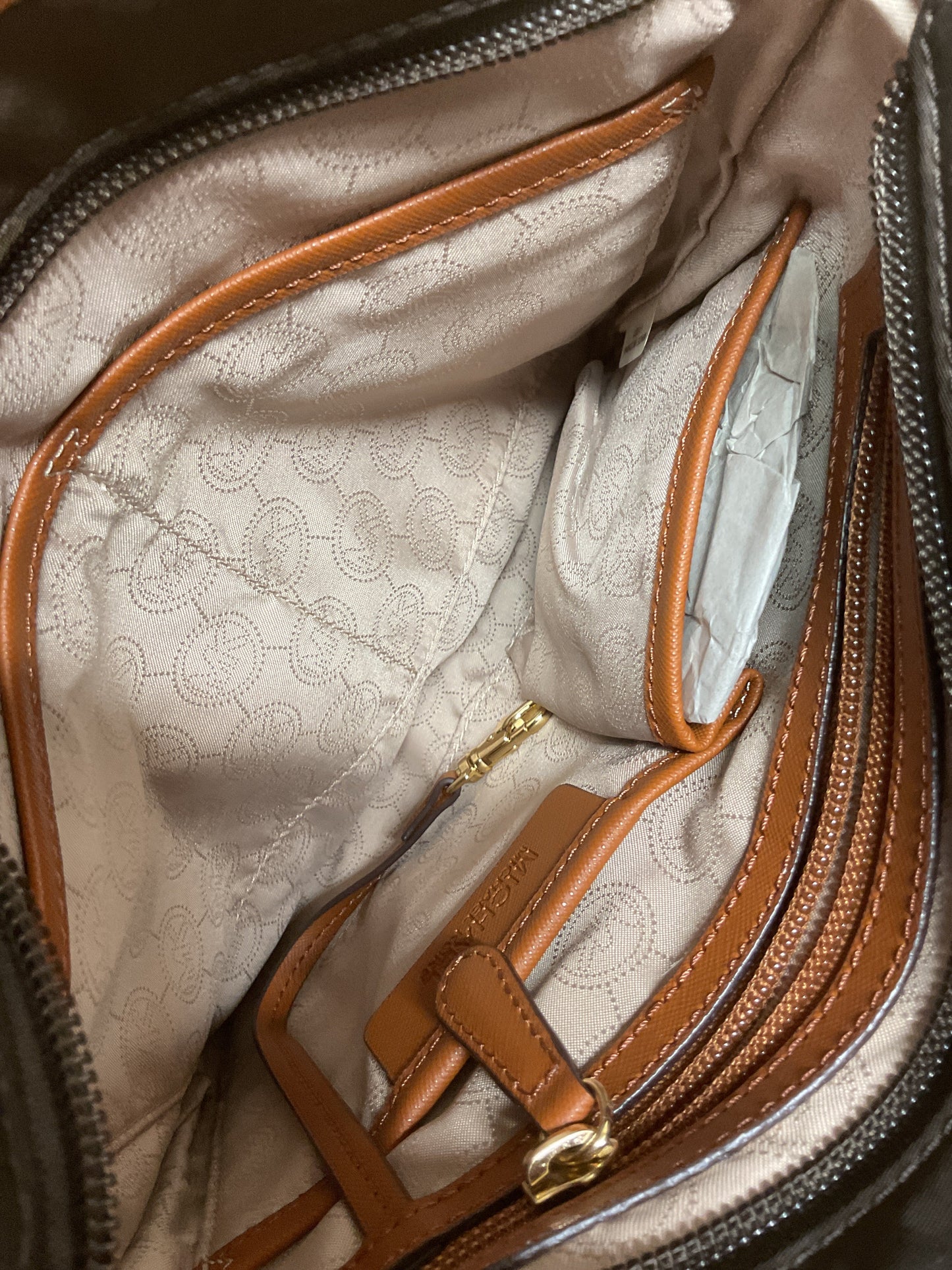 Crossbody Designer By Michael Kors In Brown, Size:Small
