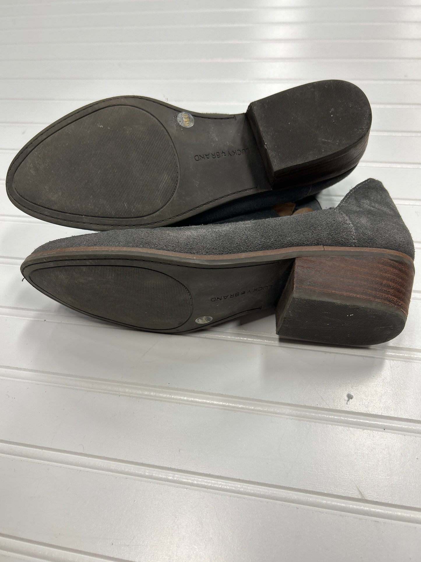 Boots Ankle Flats By Lucky Brand In Grey, Size:9
