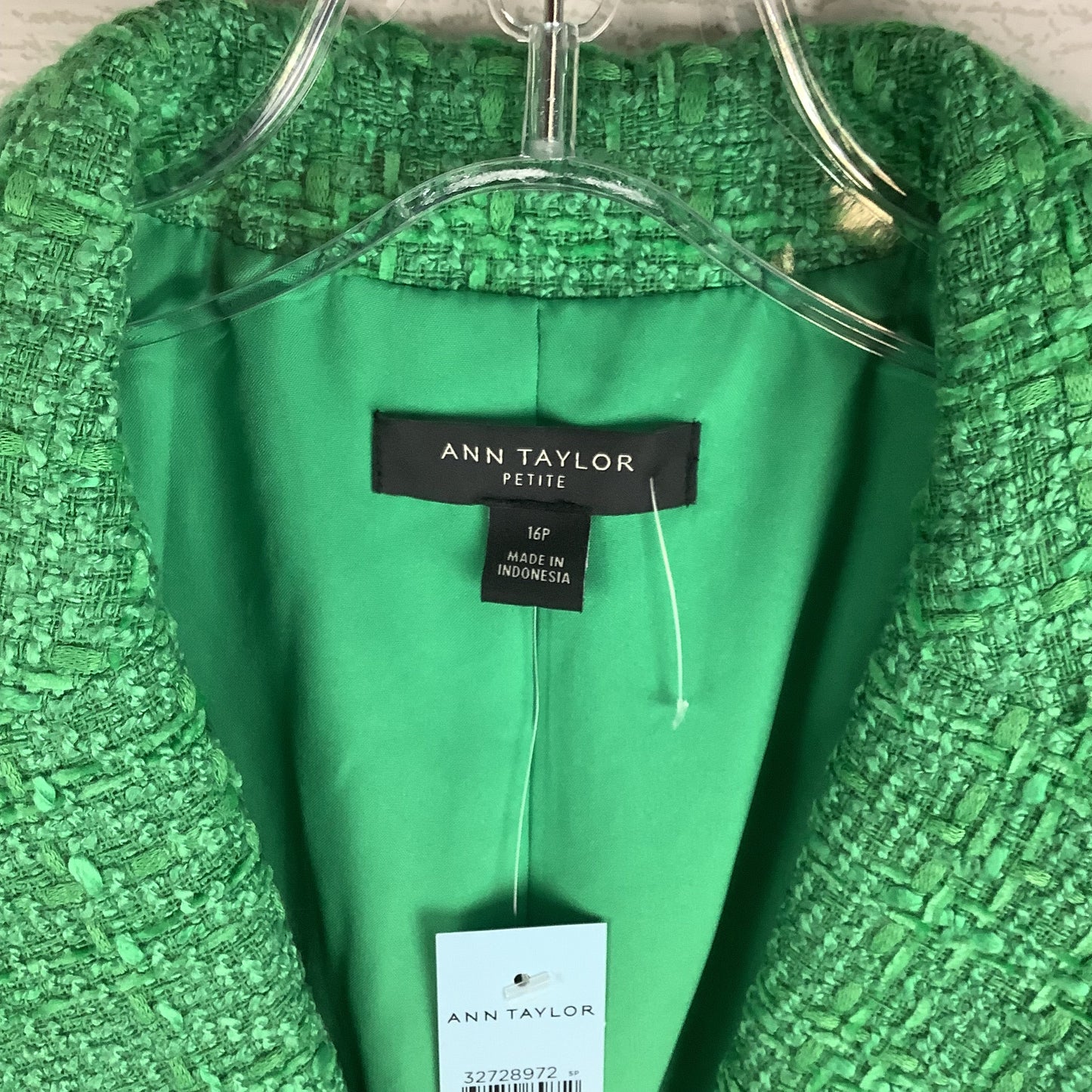 Blazer By Ann Taylor In Green, Size: 16 PETITE