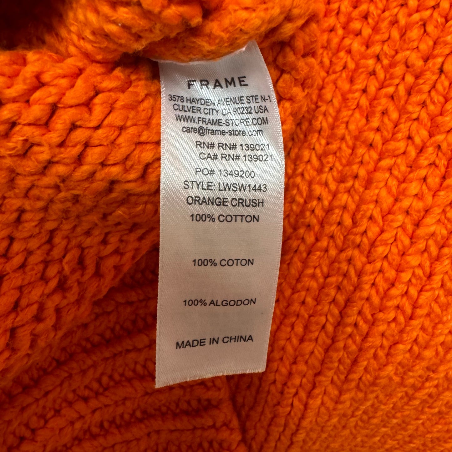 Sweater By Frame In Orange, Size: M