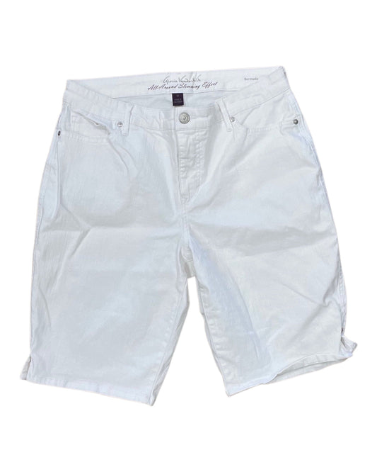 Shorts By Gloria Vanderbilt In White Denim, Size:12