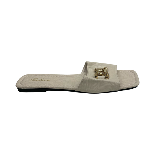 Sandals Flats By Clothes Mentor In Cream, Size:12.5