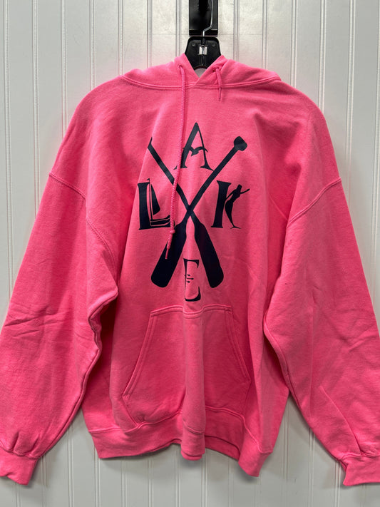 Sweatshirt Hoodie By Gildan In Pink, Size:L