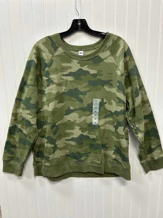 Athletic Top Ls Crewneck By Old Navy In Camouflage Print, Size:Xl