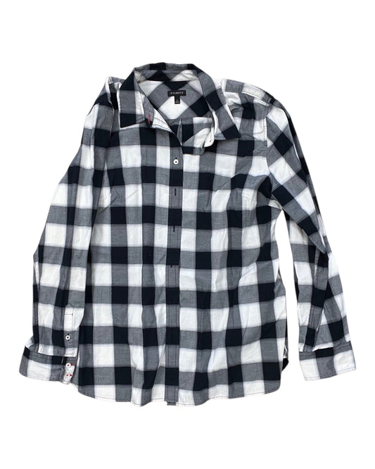 Blouse Ls By Talbots In Black & White, Size:L