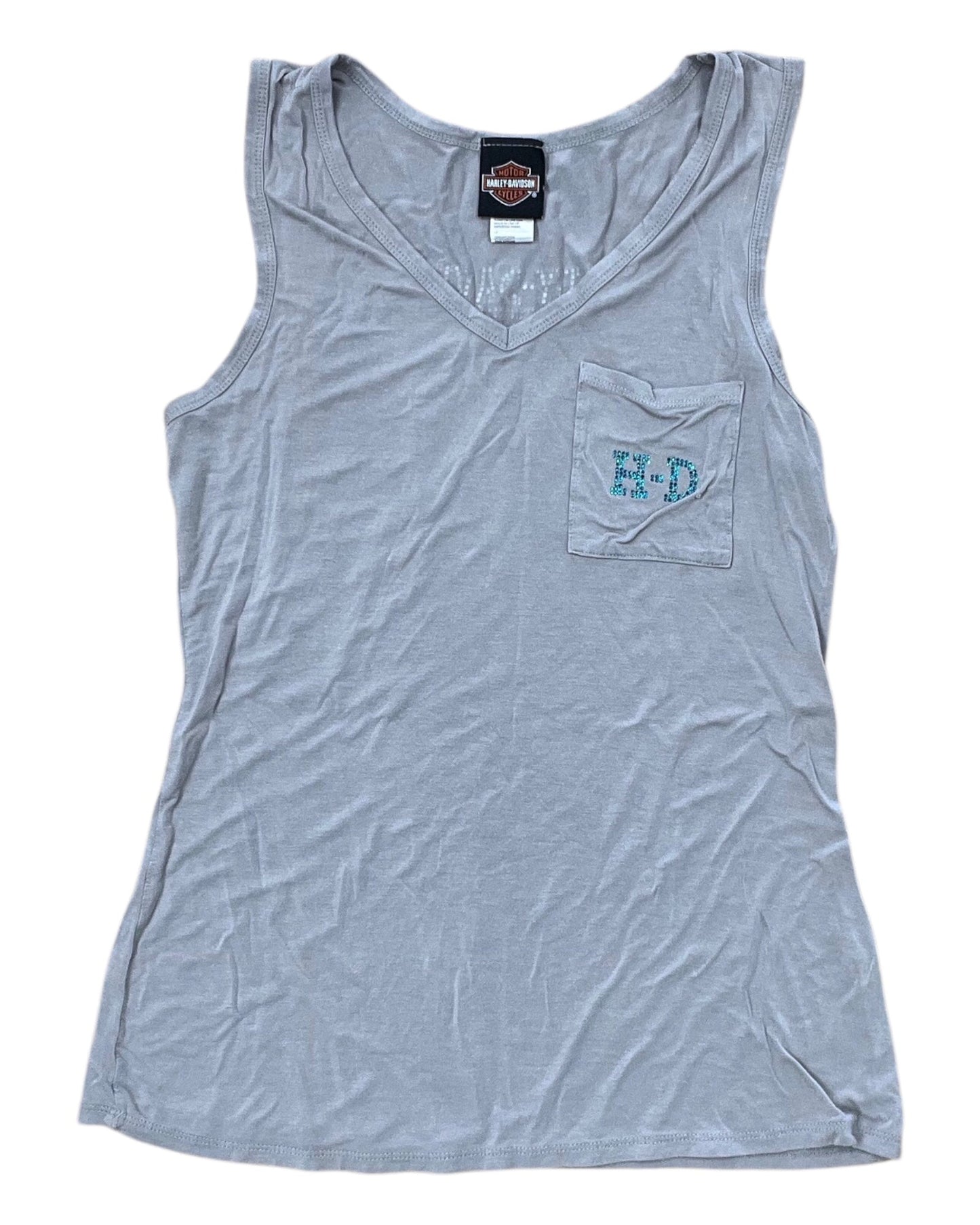 Top Sleeveless By Harley Davidson In Grey, Size:L