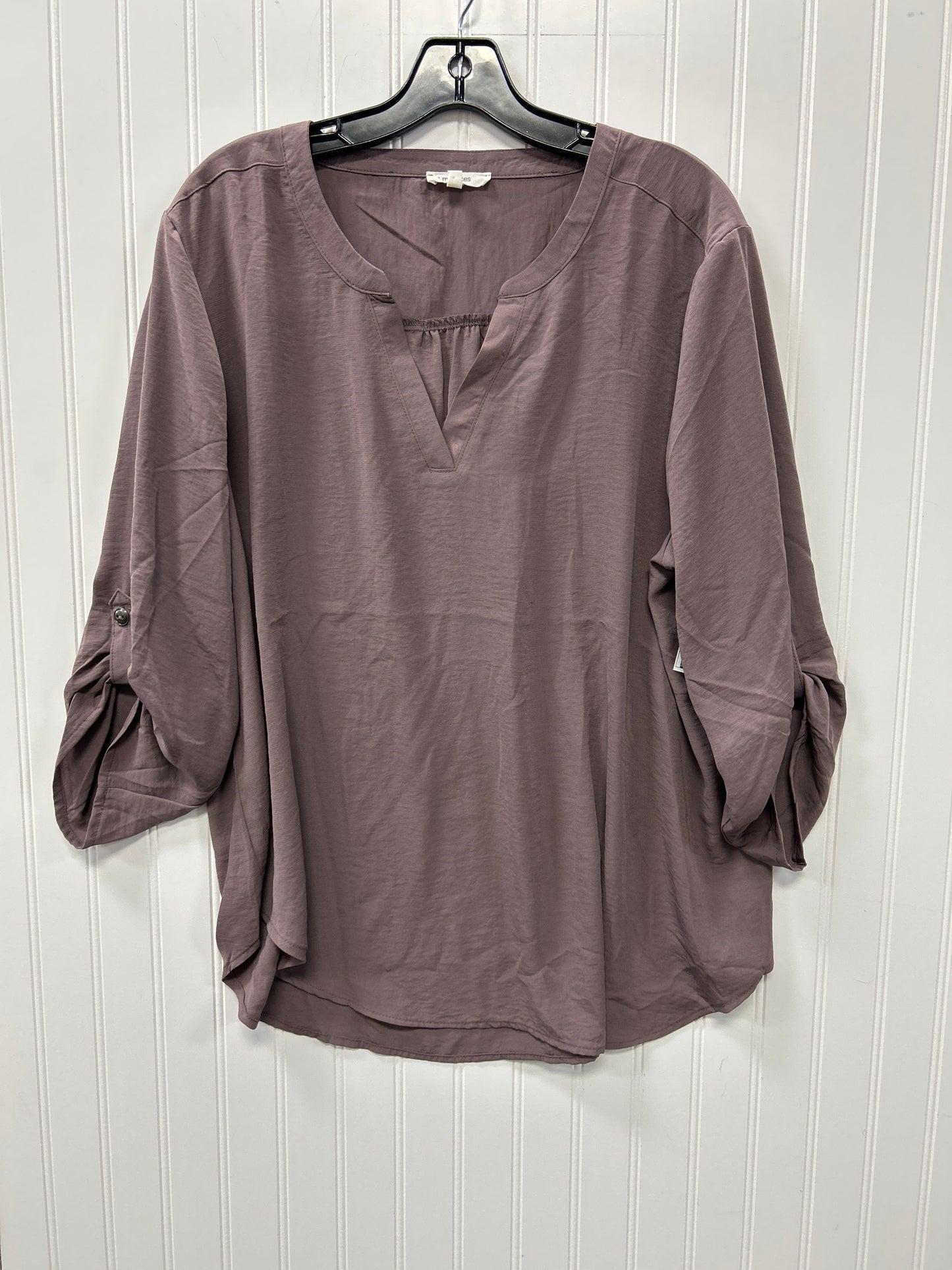 Blouse Ls By Maurices In Purple, Size:Xxl