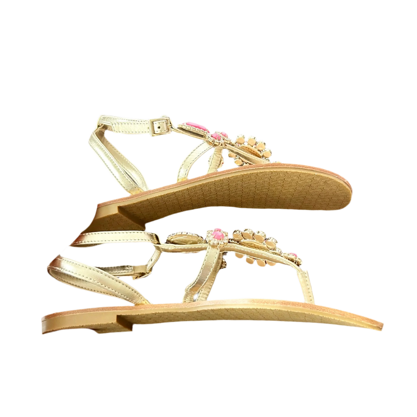 Sandals Designer By Lilly Pulitzer In Gold & Pink, Size: 6