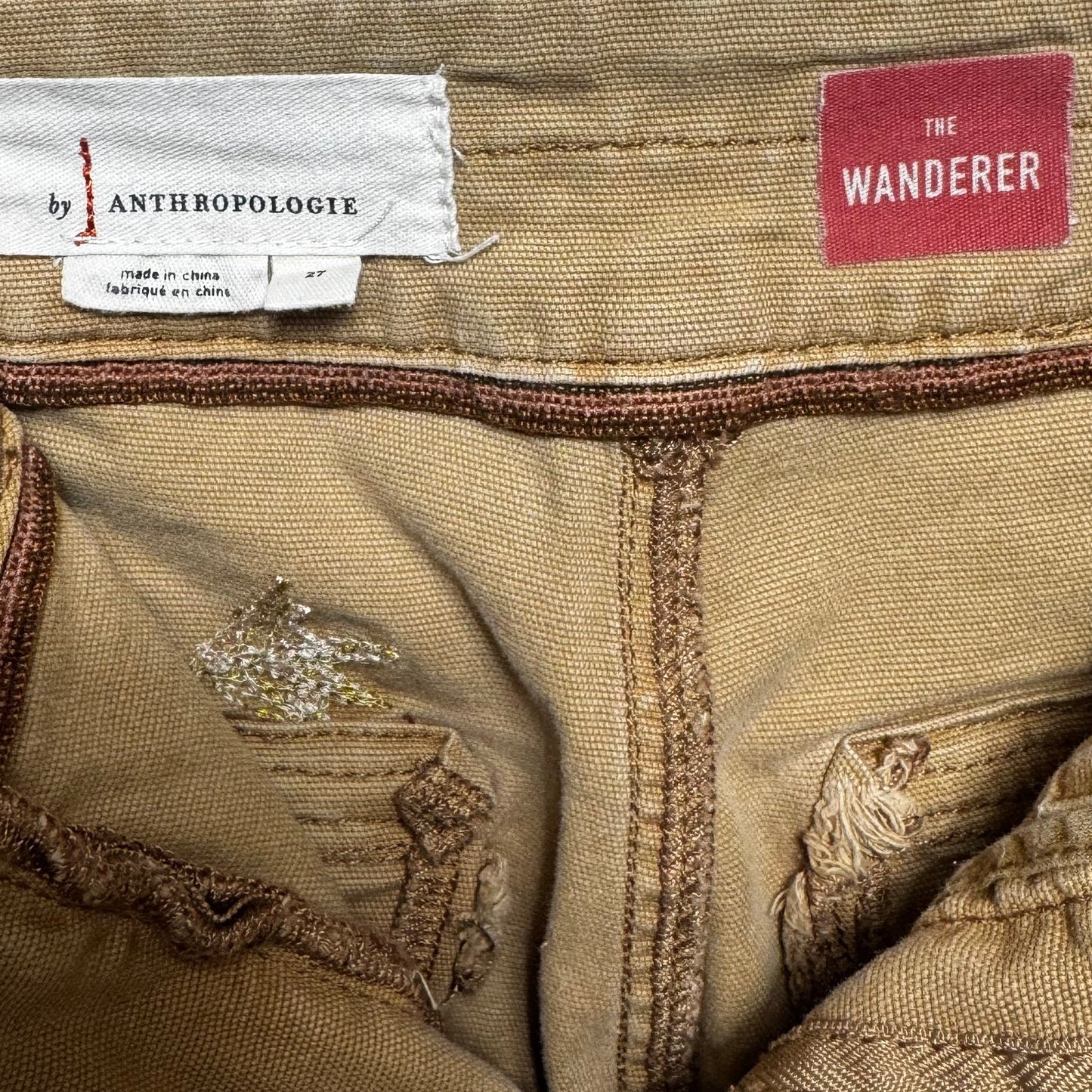 Wanderer Embroidered Cargo Pants By Anthropologie In Brown, Size:  4/27