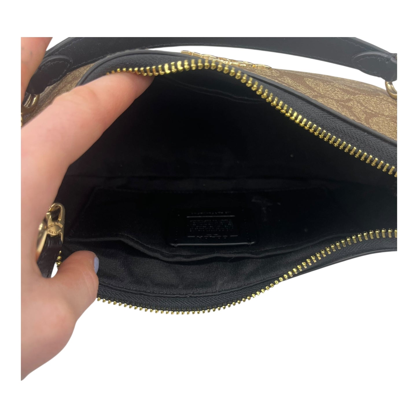 Handbag Designer By Coach In Brown, Size:Small