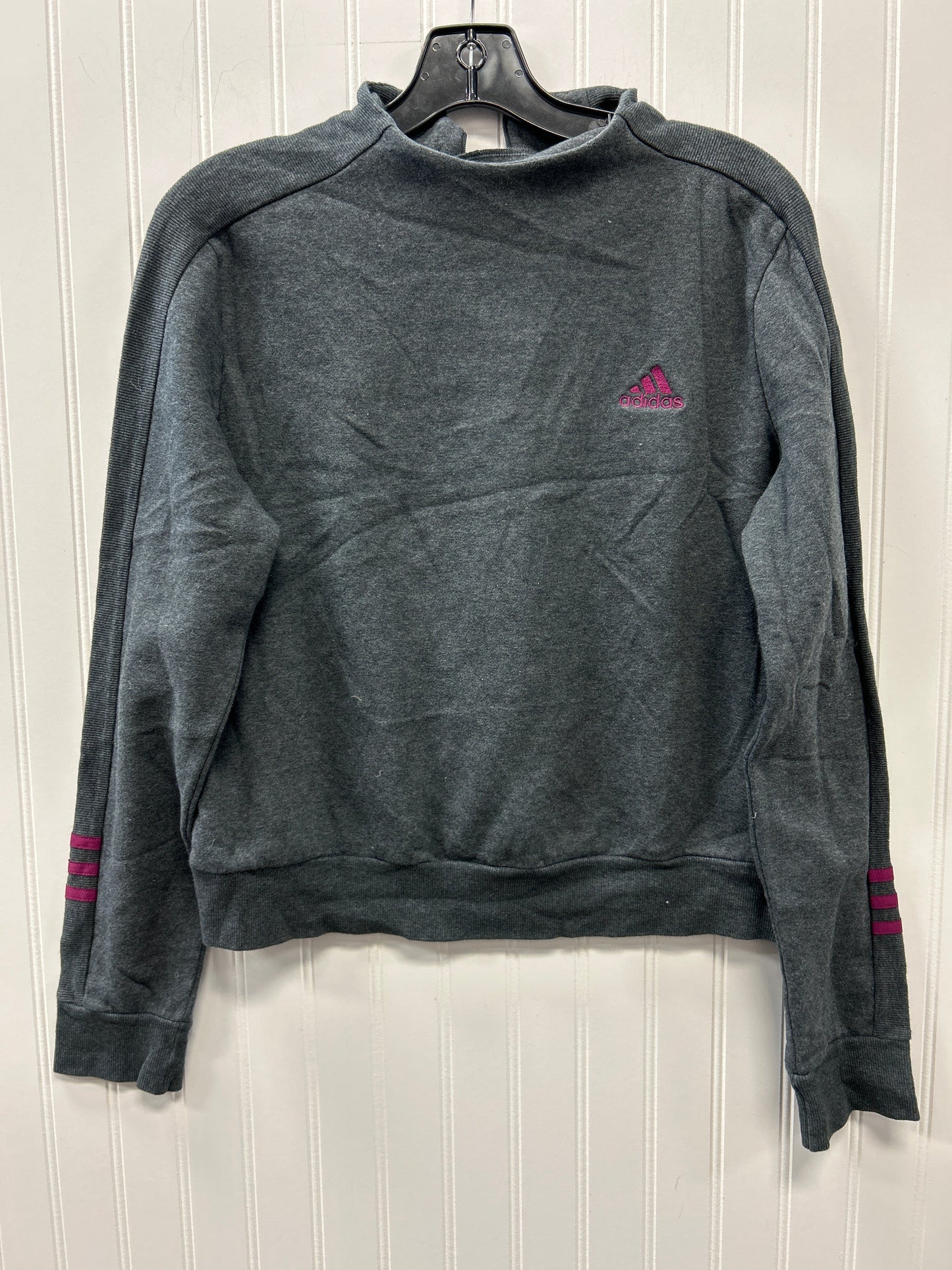 Athletic Sweatshirt Crewneck By Adidas In Grey, Size:L