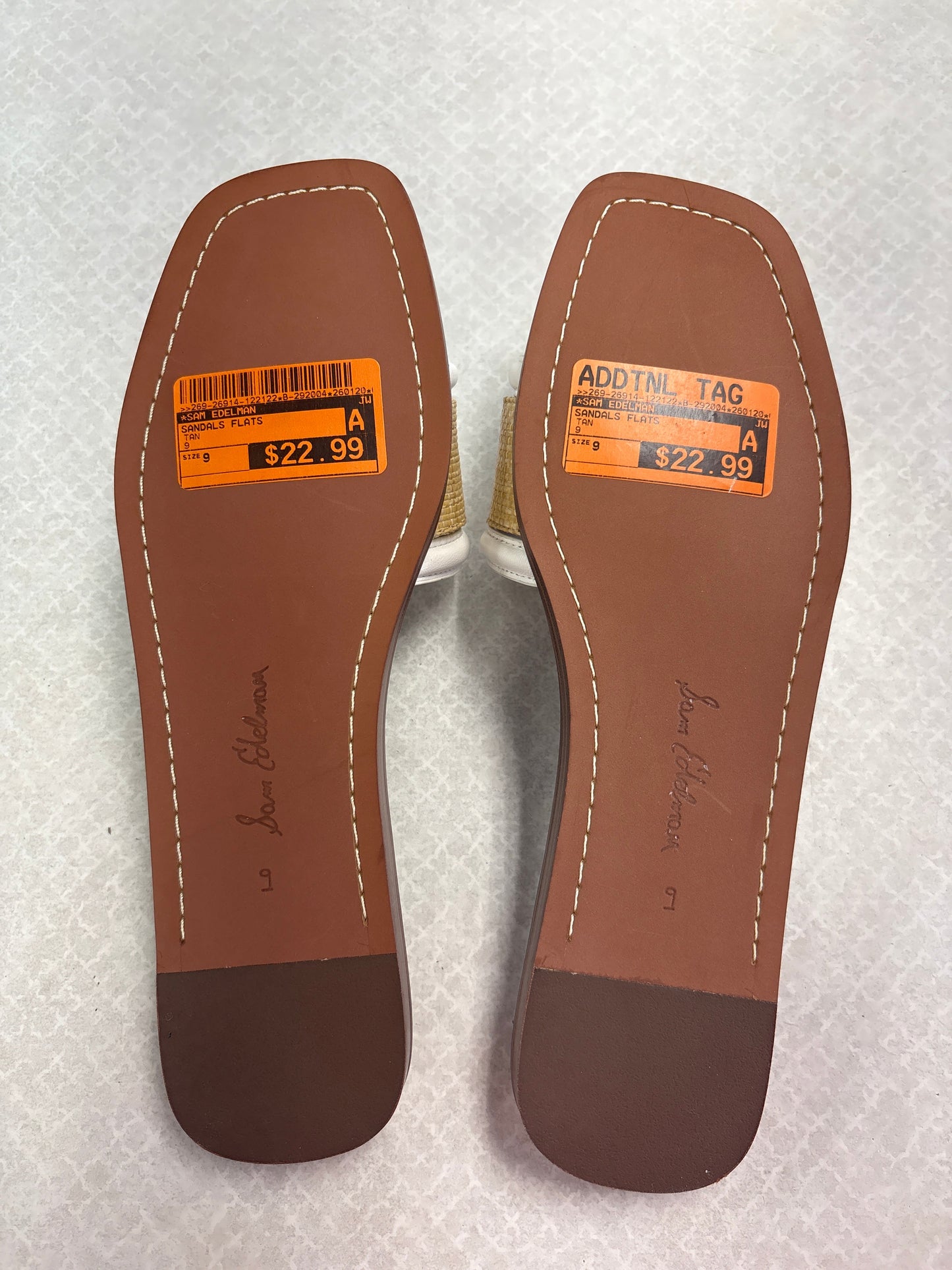 Sandals Flats By Sam Edelman In Tan, Size:9