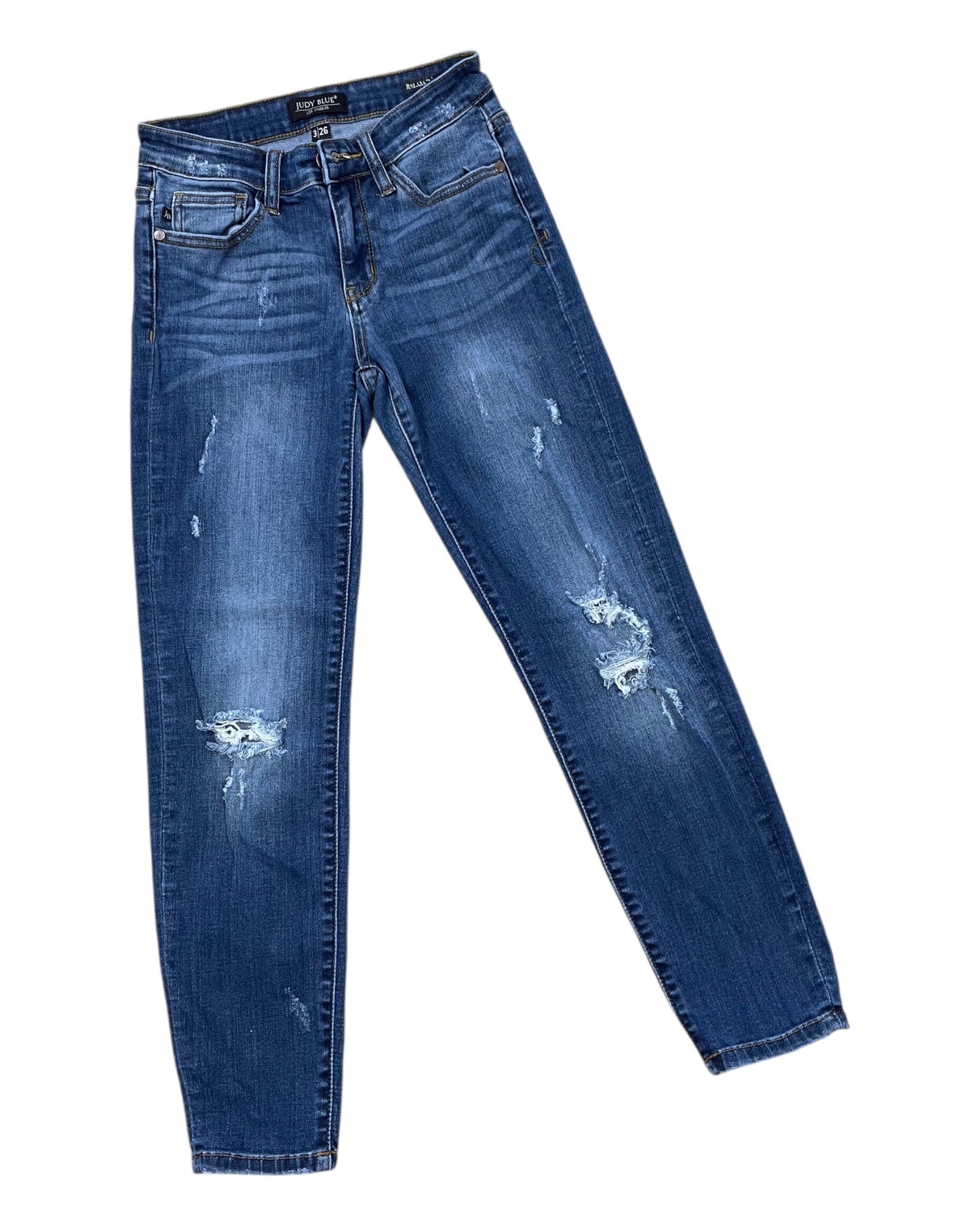 Jeans Straight By Judy Blue In Blue Denim, Size:2