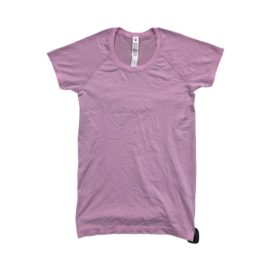 Athletic Top Ss By Lululemon In Pink, Size:8
