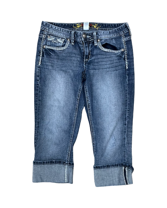 Jeans Cropped By Maurices In Blue Denim, Size:8
