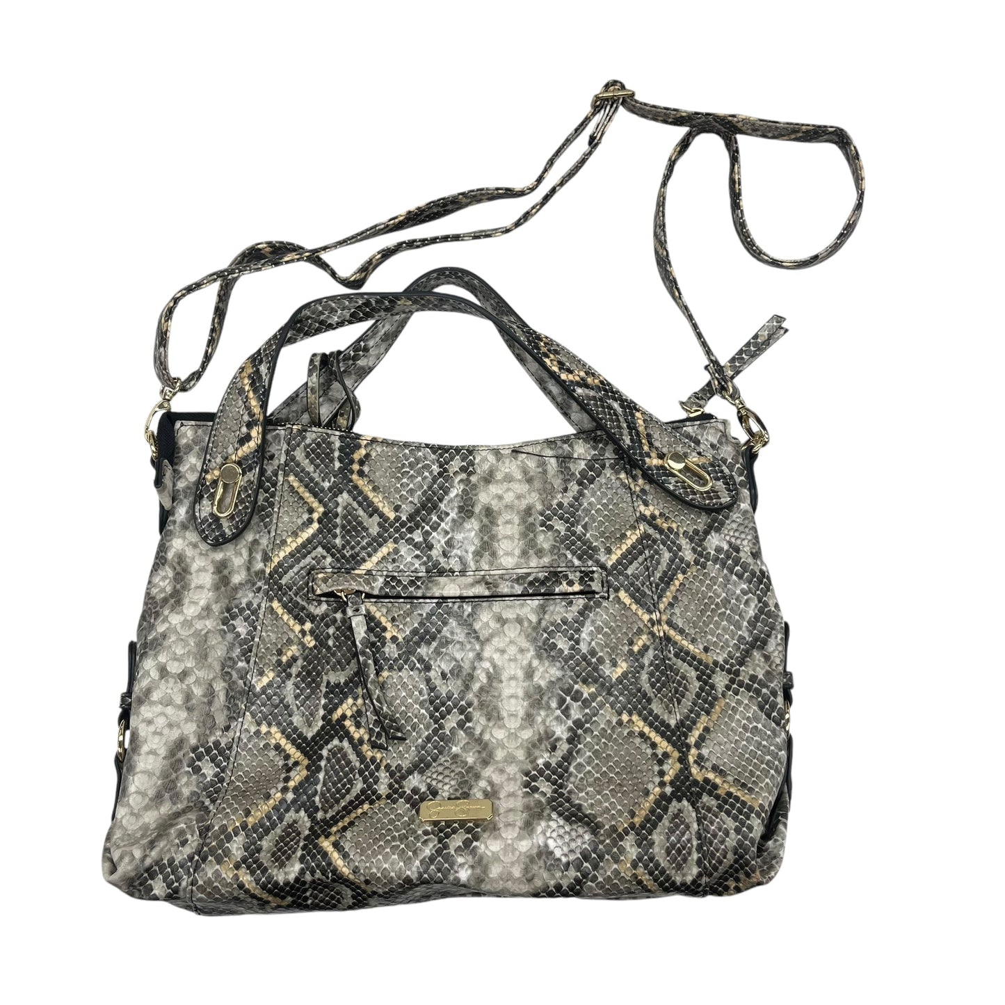 Handbag By Jessica Simpson In Snakeskin Print, Size:Medium