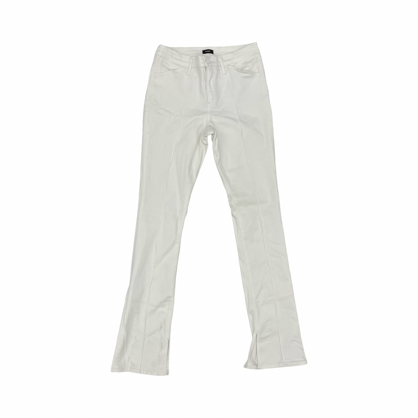 Jeans Flared By Express In White Denim, Size:10L