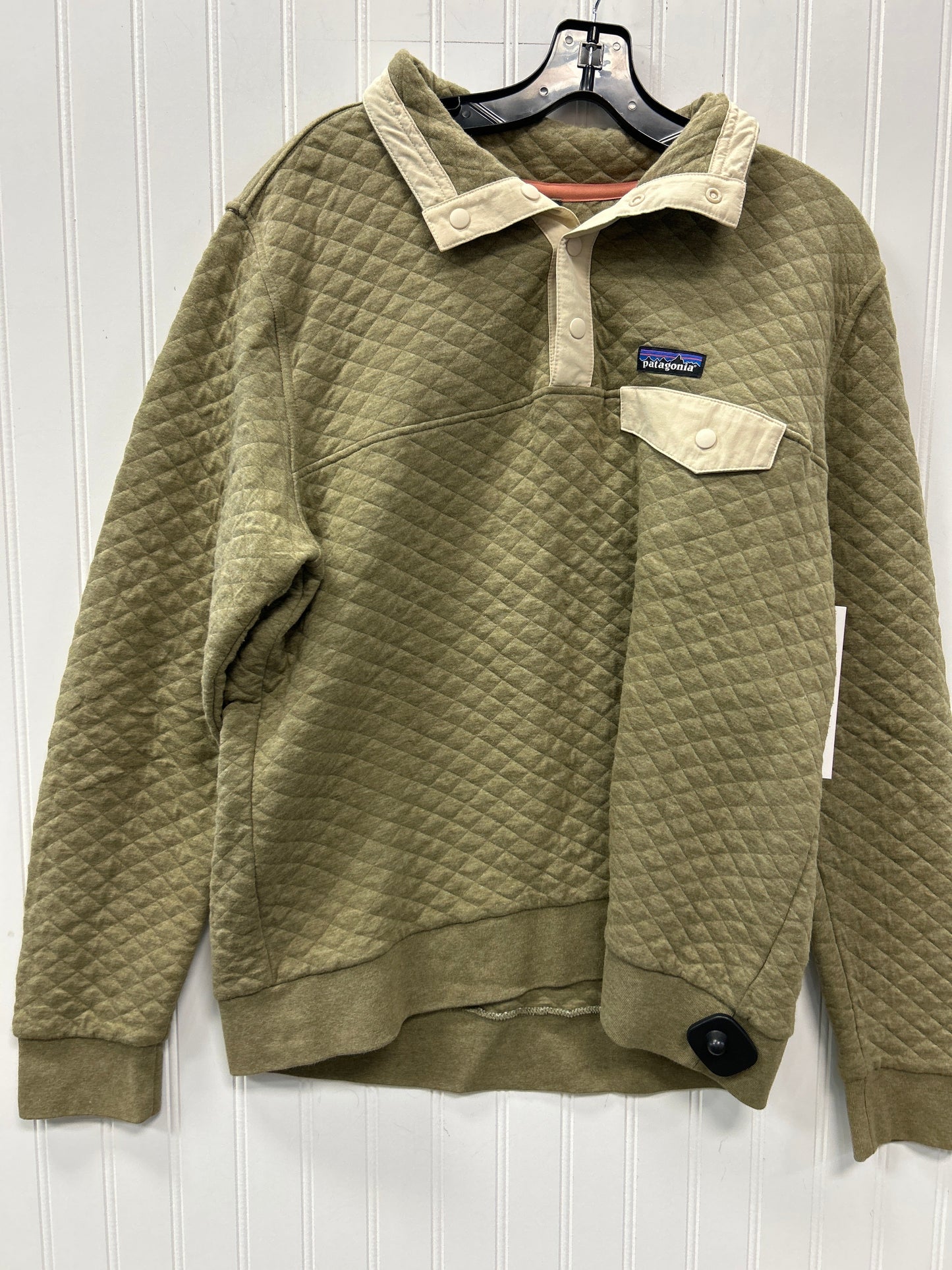 Athletic Top Ls Collar By Patagonia In Taupe, Size:L