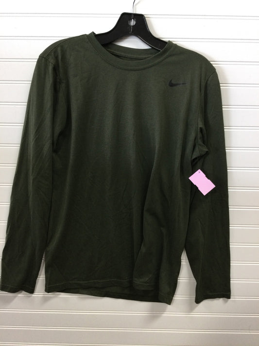 Athletic Top Ls Collar By Nike In Green, Size:S
