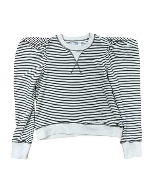 Sweatshirt Collar By By The River In Cream & Green, Size:M