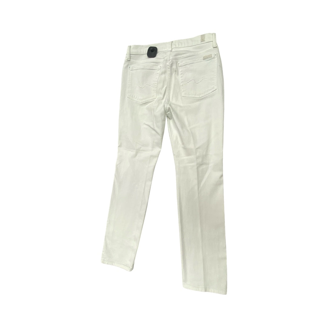 Jeans Straight By 7 For All Mankind In White, Size:4