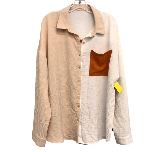 Top Ls In Tan & White, Size:Xl