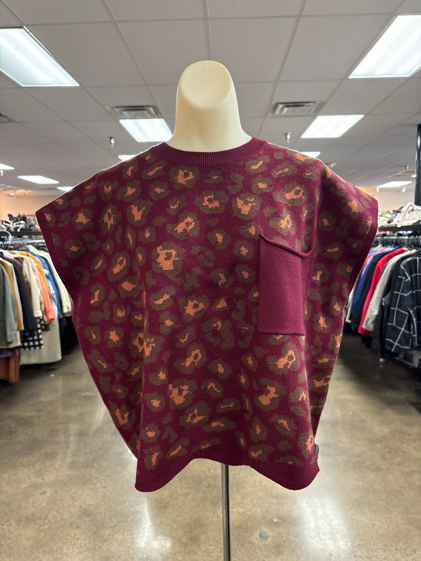 Vest Sweater By Entro In Animal Print, Size:L