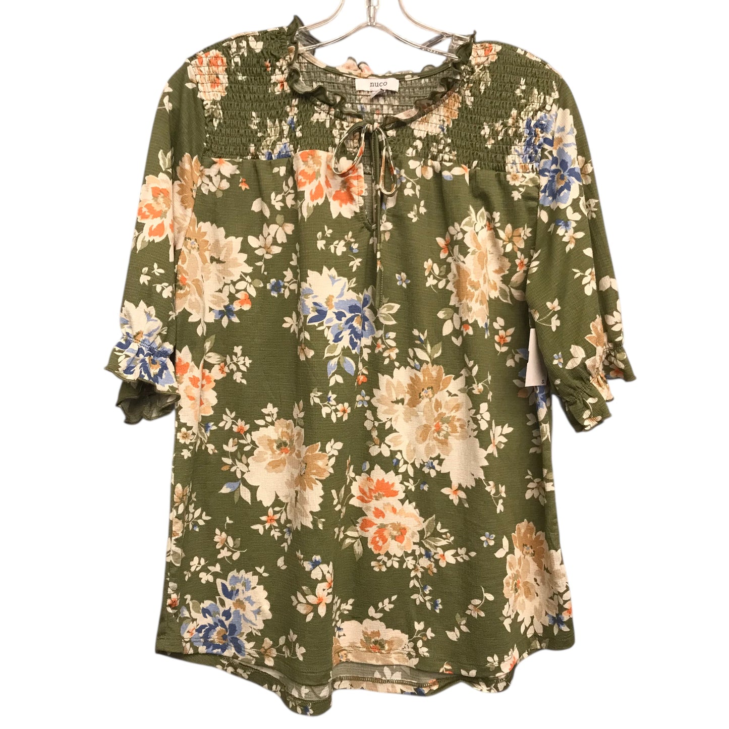 Top 3/4 Sleeve By Nuco In Green, Size:L